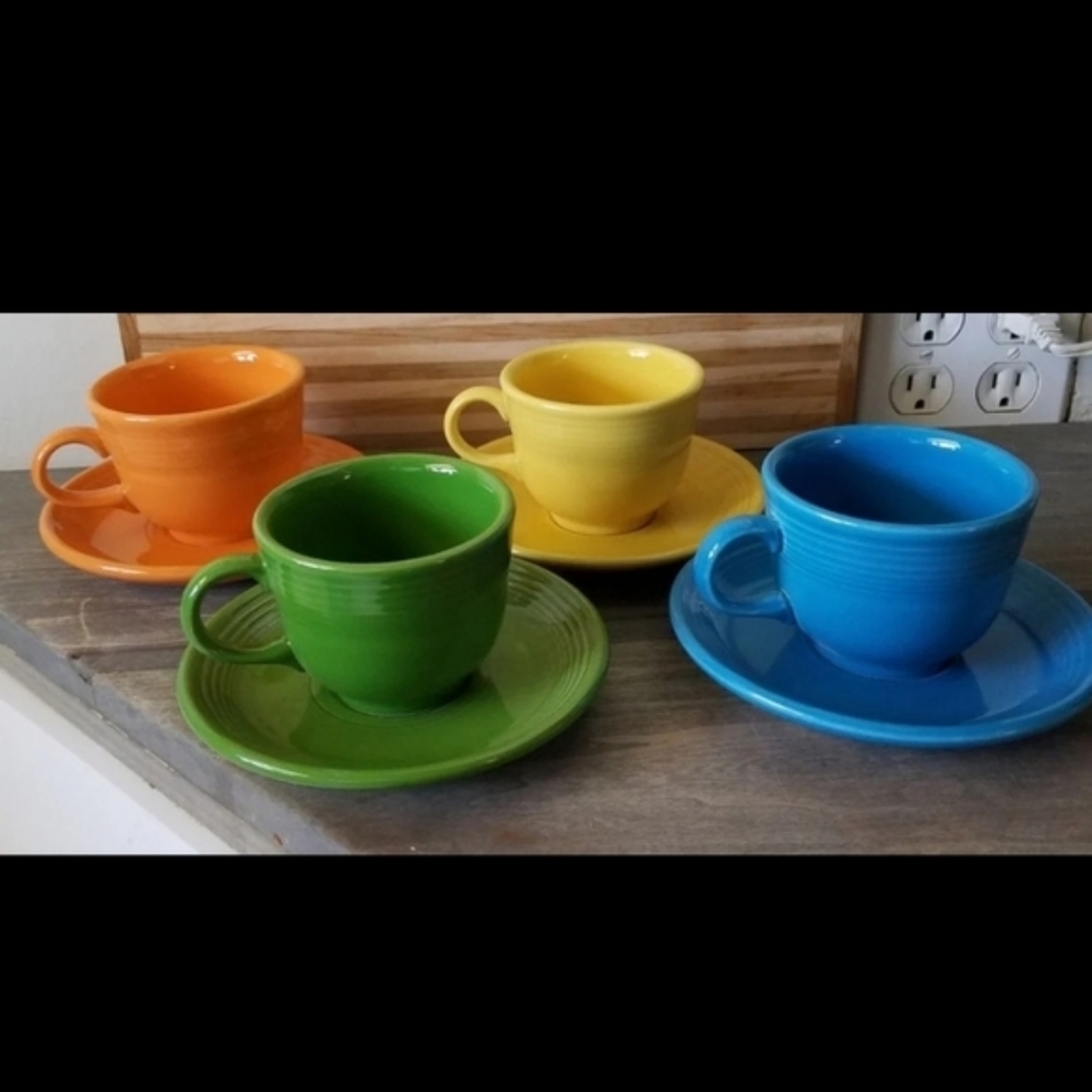 Fiestaware 8 piece mug saucer set